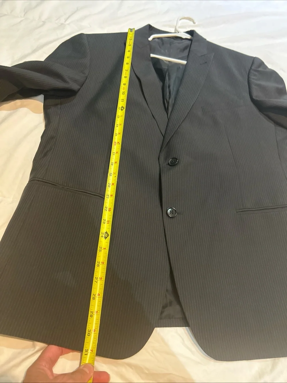 John Varvatos USA Men's Black Wool SoHo Fit 2-Piece Suit Jacket Sz 46R Pants 39R